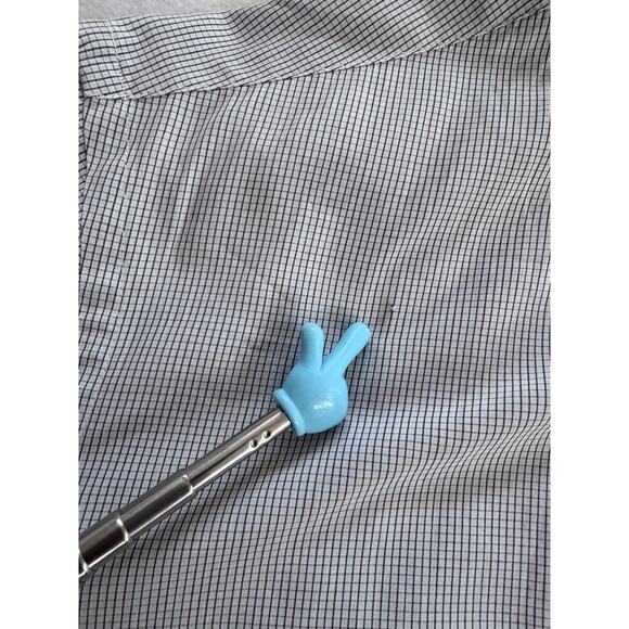 White Windowpane Men Carolina Herrera Button Down - Picture 4 of 9